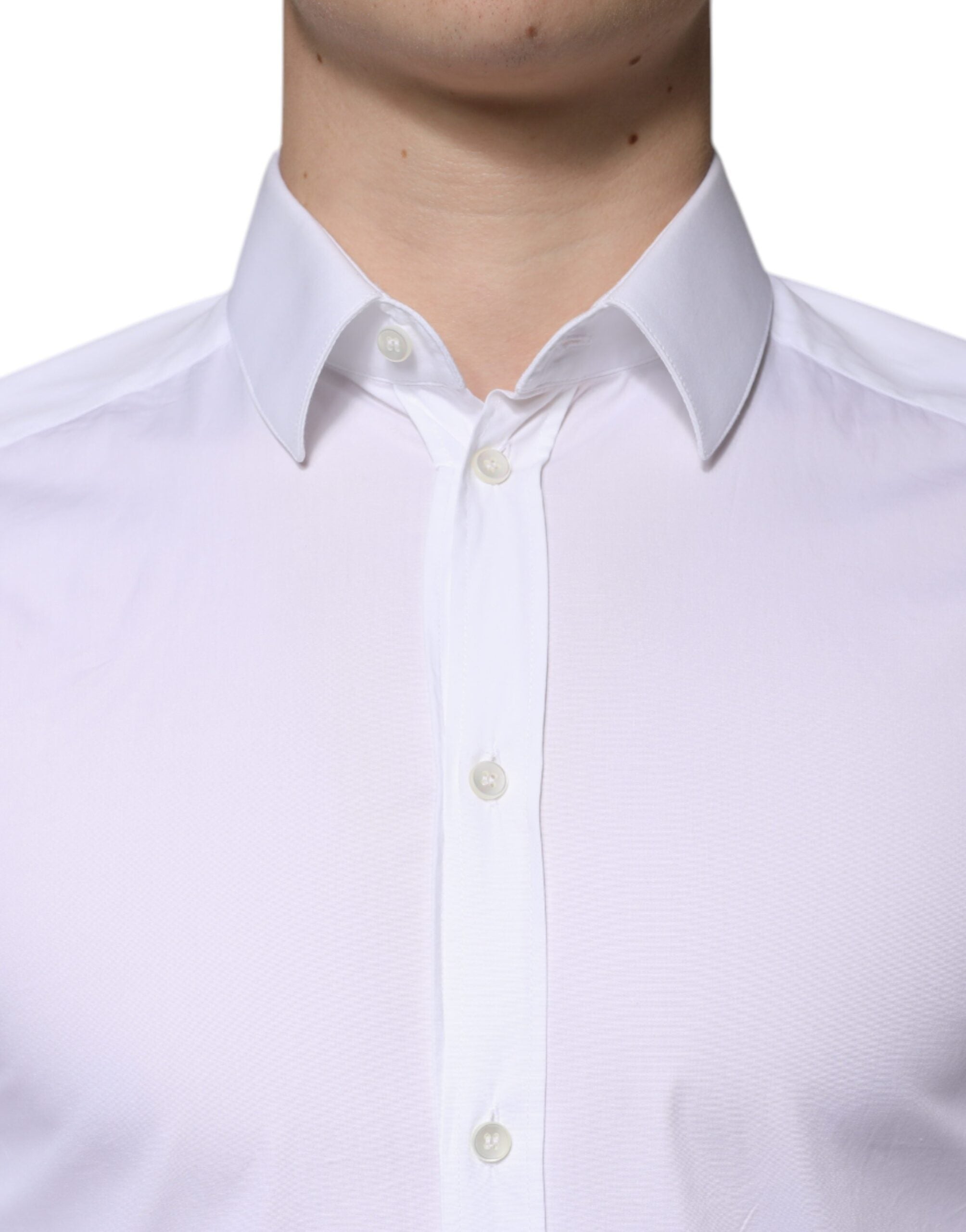 Dolce & Gabbana White formal men's shirt GOLD made of cotton